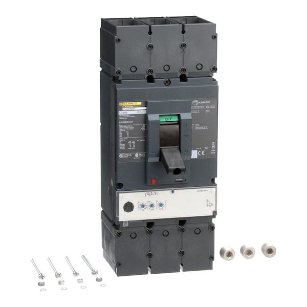 Square D Molded Case Circuit Breaker, LGL Series, 600A, 3 Pole, 600V AC, 65kA at 240V AC - LGL36600U33X