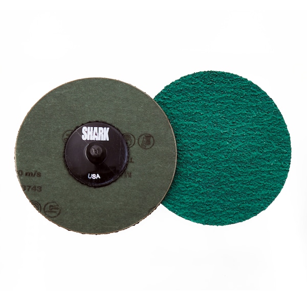Discos de mini esmerilado de circonia verde de 3" de Shark Industries 80 Grit - Paquete de 25 - 12619