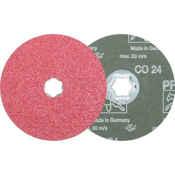 Disco de fibra Pferd COMBICLICK®, 5" de diámetro - Óxido de cerámica CO, 24 Granos - 40704