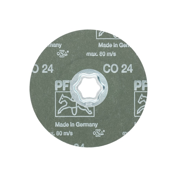 Disco de fibra Pferd COMBICLICK®, 5" de diámetro - Óxido de cerámica CO, 24 Granos - 40704