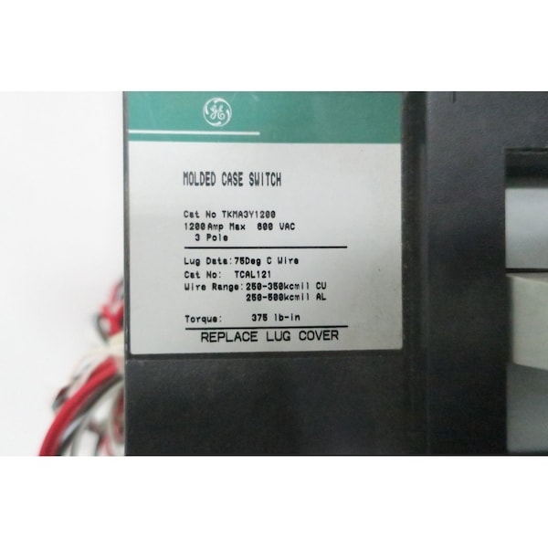 Ge 3P 1200A AMP 600V-AC MOLDED CASE CIRCUIT BREAKER - TKMA3Y1200