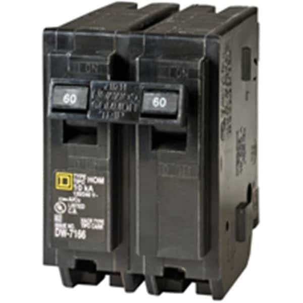 Square D Circuit Breaker, HOM Series, 60A, 2 Pole, 120/240V AC, 10kA - 6950711