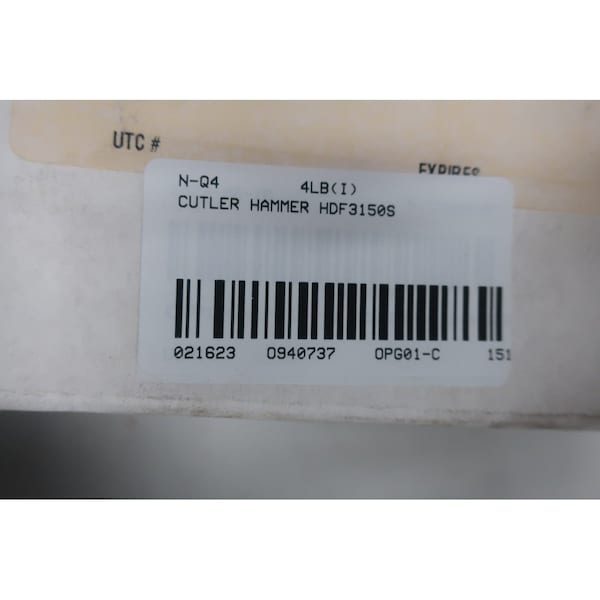 Eaton Cutler-Hammer Molded Case Circuit Breaker, C Series, 150A, 3 Pole, 600V AC, 65kA - HFD3150S