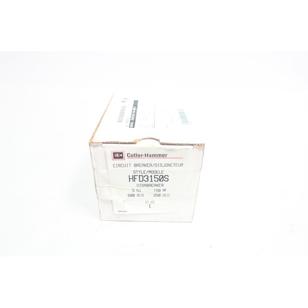 Eaton Cutler-Hammer Molded Case Circuit Breaker, C Series, 150A, 3 Pole, 600V AC, 65kA - HFD3150S