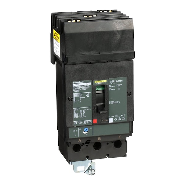 Square D Molded Case Circuit Breaker, JJA Series, 175A, 3 Pole, 600V AC, 100kA at 240V AC - JJA36175