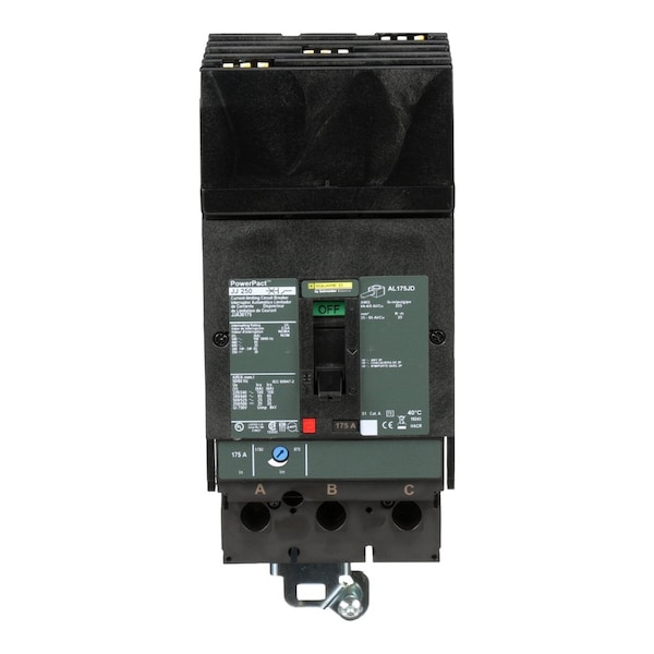 Square D Molded Case Circuit Breaker, JJA Series, 175A, 3 Pole, 600V AC, 100kA at 240V AC - JJA36175