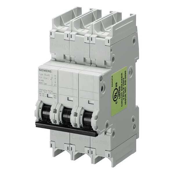 Siemens Miniature Circuit Breaker, 5SJ4 Series, 0.3A, 3 Pole, 240V AC, 14kA, C Curve - 5SJ43147HG41