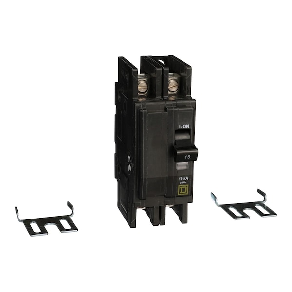 Square D Miniature Circuit Breaker, QOU Series, 15A, 2 Pole, 240V AC, 10kA at 240V AC - QOU215H
