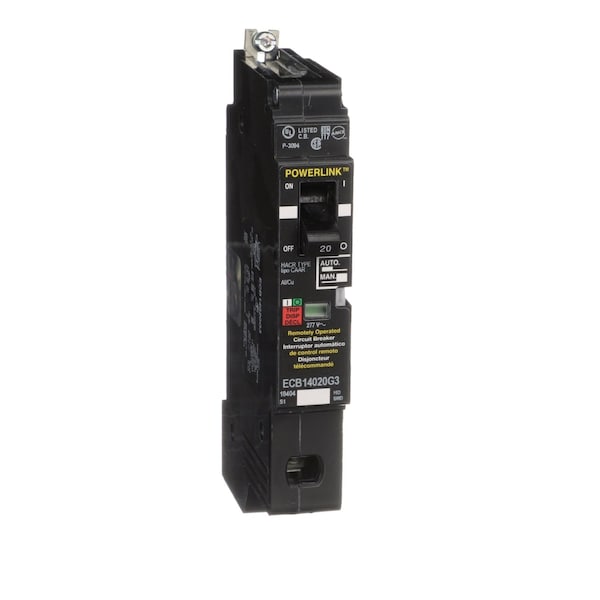 Square D Molded Case Circuit Breaker, ECB-G3 Series, 20A, 1 Pole, 277/480V AC, 65kA at 120V AC - ECB14020G3