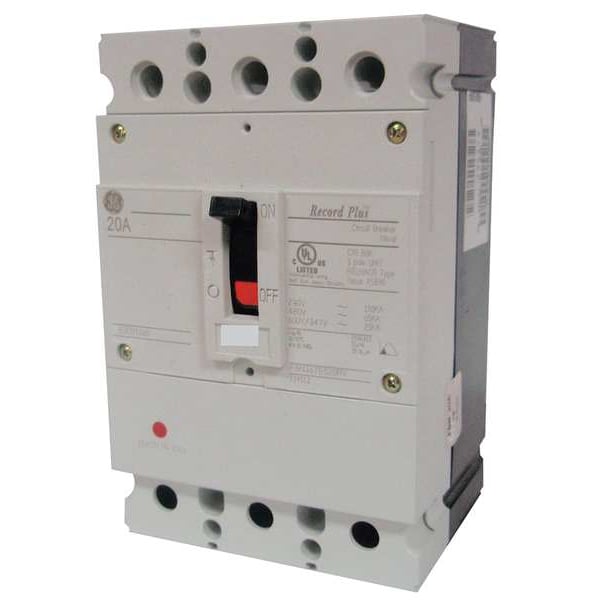 Ge Molded Case Circuit Breaker, FBN Series, 20A, 3 Pole, 347/600V AC, 65kA at 480V AC - FBN36TE020R