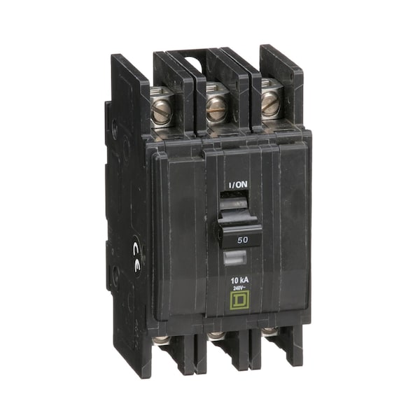 Square D Miniature Circuit Breaker, QOU Series, 50A, 3 Pole, 120/240V AC, 10kA at 120/240V AC - QOU350B