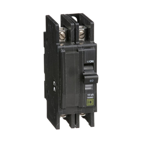 Square D Miniature Circuit Breaker, QOU Series, 60A, 2 Pole, 120/240V AC, 10kA at 120/240V AC - QOU260B