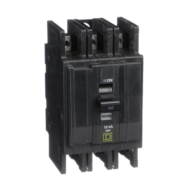 Square D Miniature Circuit Breaker, QOU Series, 60A, 3 Pole, 120/240V AC, 10kA at 120/240V AC - QOU3605283