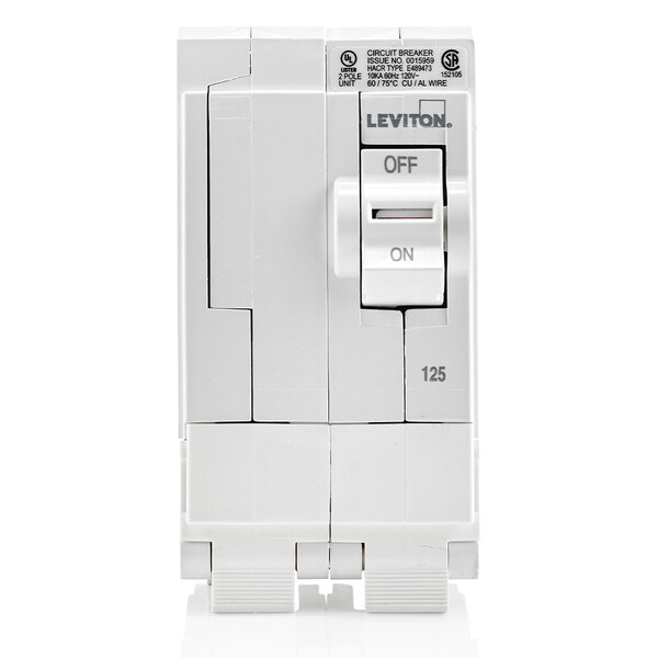 Leviton Circuit Breaker, 125A, 2 Pole, 120/208/120/240V AC, 10kA - LB212