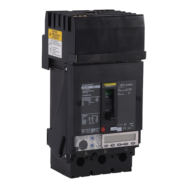 Schneider Electric Molded Case Circuit Breaker, JDA Series, 250A, 3 Pole, 600V AC, 25kA at 240V AC - JDA36250U43X