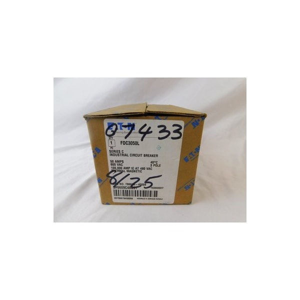 Eaton Molded Case Breakers MCCBs FDC 3P 50A 600V 50/60Hz 3Ph F Frame - FDC3050L