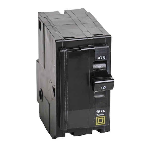 Square D Miniature Circuit Breaker, QO Series, 10A, 2 Pole, 120/240V AC, 10kA at 120/240V AC - QO2105237