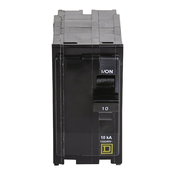 Square D Miniature Circuit Breaker, QO Series, 10A, 2 Pole, 120/240V AC, 10kA at 120/240V AC - QO2105237