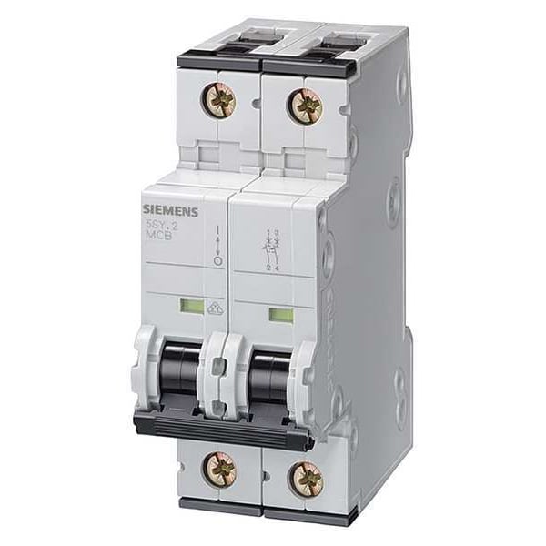 Siemens Circuit Breaker, 5SY4 Series, 30A, 2 Pole, 400V AC, 10kA at 400V AC, C Curve - 5SY42307