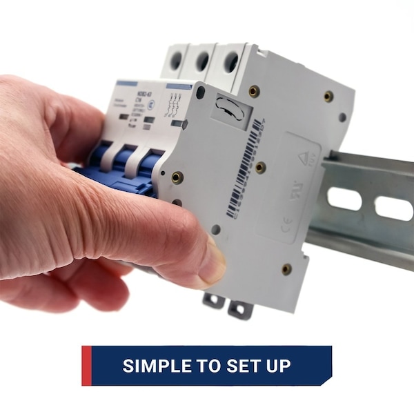 Automation Systems Interconnect Miniature Circuit Breaker, 3 Pole, 2 Amp, 240 Vac, 60 Vdc, C Trip Curve, Ul1077, DIN Rail Mounted, 4PK - NDB2-63C2-3