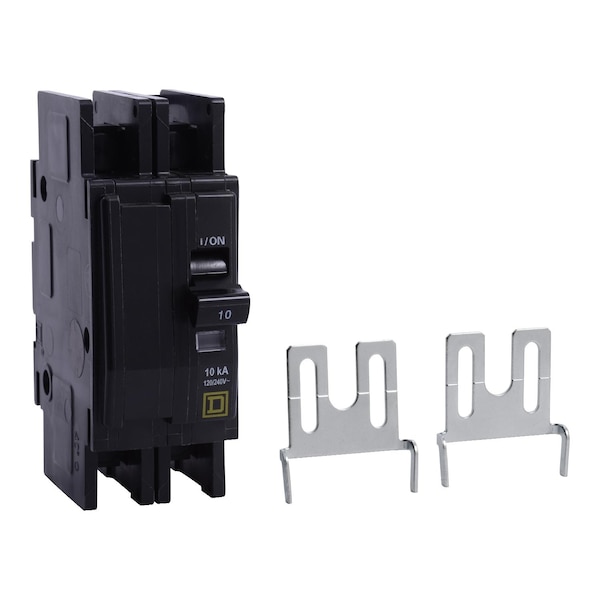 Square D Miniature Circuit Breaker, QOU Series, 20A, 2 Pole, 120/240V AC, 10kA at 120/240V AC - QOUR2205283CCC