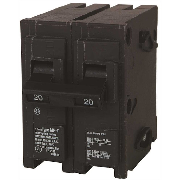 Siemens Circuit Breaker, QP Series, 20A, 2 Pole, 120/240V AC, 10kA - Q220U