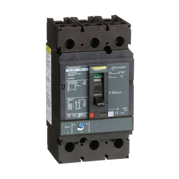 Square D Molded Case Circuit Breaker, JGL Series, 225A, 3 Pole, 600V AC, 65kA at 240V AC - JGL36225