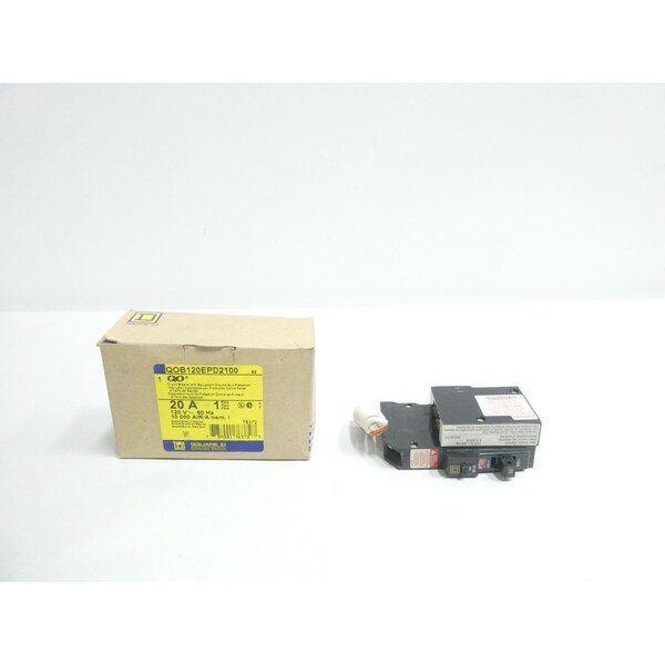 Square D Miniature Circuit Breaker, QOB Series, 20A, 1 Pole, 120V AC, 10kA at 120V AC - QOB120EPD2100
