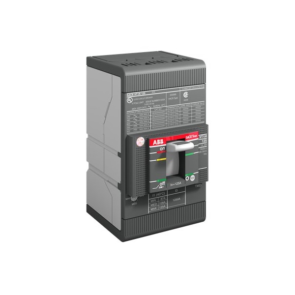 Abb Circuit Breaker, XT1H Series, 60A, 3 Pole, 347V AC, 100kA - XT1HU3060AFF000XXX