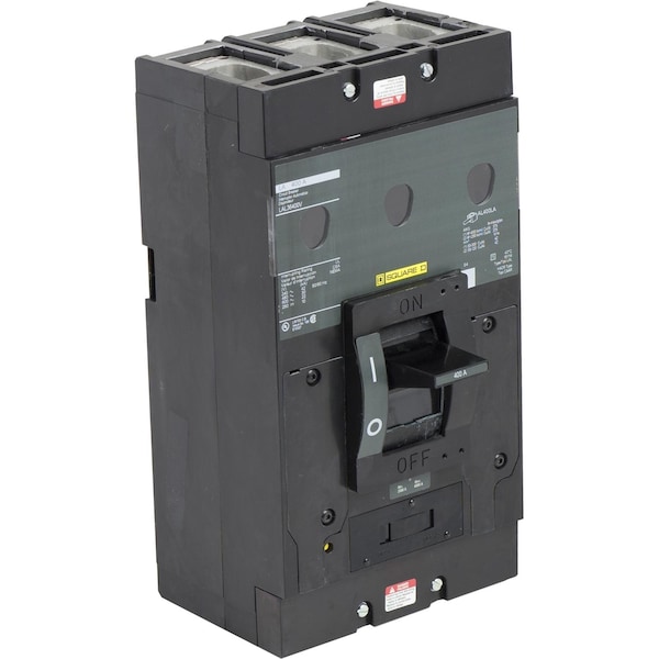 Square D Molded Case Circuit Breaker, LAL Series, 400A, 3 Pole, 600V AC, 42kA at 240V AC - LAL36400V