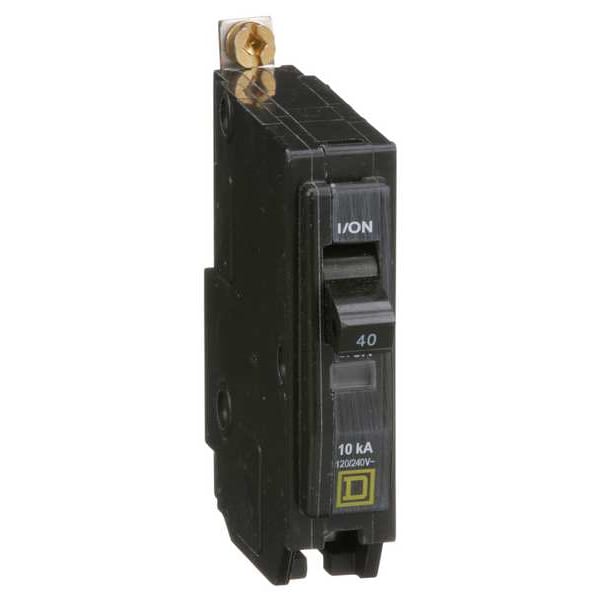 Square D Miniature Circuit Breaker, QOB Series, 40A, 1 Pole, 120/240V AC, 10kA at 120/240V AC - QOB140