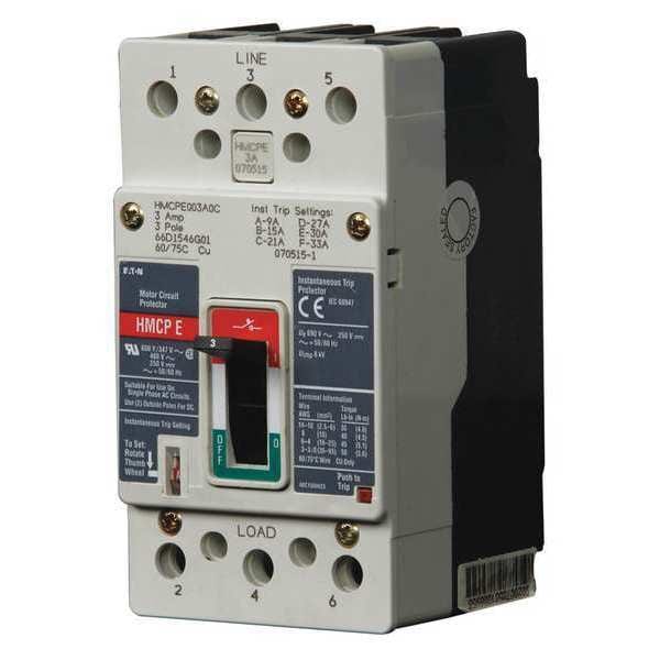 Eaton Molded Case Circuit Breaker, HMCP Series, 70A, 3 Pole, 600V AC, 65kA at 600V AC - HMCPE070M2C