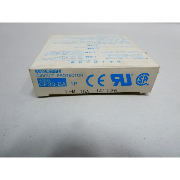 Mitsubishi Circuit Breaker, 15A, 1 Pole, 250V AC - CP30-BA
