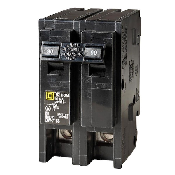 Square D Miniature Circuit Breaker, HOM Series, 90A, 2 Pole, 120/240V AC, 10kA - HOM290CP