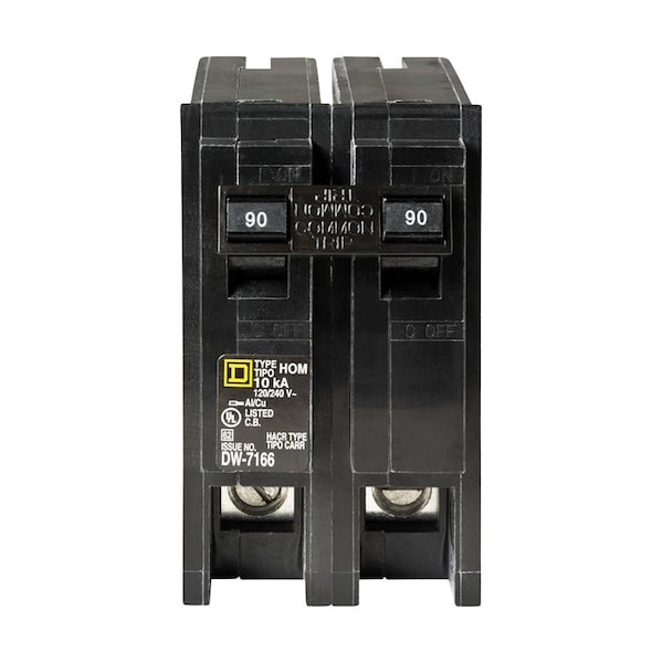 Square D Miniature Circuit Breaker, HOM Series, 90A, 2 Pole, 120/240V AC, 10kA - HOM290CP