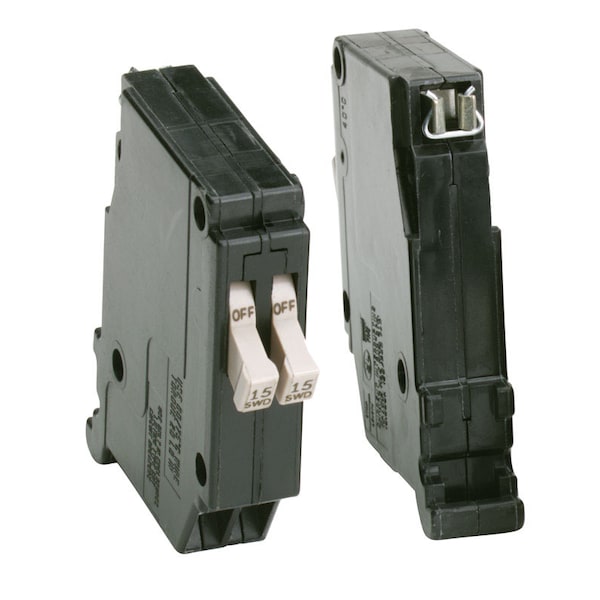 Eaton Circuit Breaker, CHT Series, 15A, 1 Pole, 120/240V AC, 10kA - CHT1515