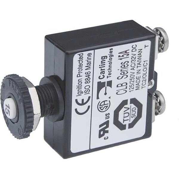 Blue Sea Systems Circuit Breaker, 15A, Not Rated, 3kA at 14.7V DC - 2133