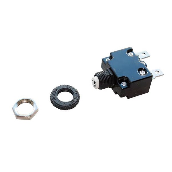 Optifuse Thermal - Push to Reset, 50VDC 250VAC 15A - CBW57-PS-15A-5X