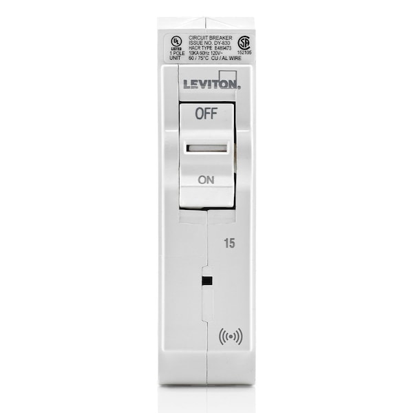 Leviton Circuit Breaker, 15A, 1 Pole, 120V AC, 10kA - LB115-S