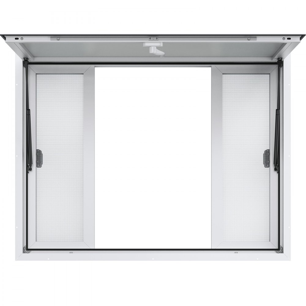 VEVOR Concession Window 48"x36", Aluminum Alloy Food Truck Service Window with 4 Horizontal Sliding Windows & Awning Door & Drag Hook, Up to 85 Degrees Serving Window for Food Truck Concession Trailer - SCFWCK36X48IIEGMJV0