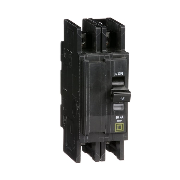 Square D Miniature Circuit Breaker, QOU Series, 15A, 2 Pole, 240V AC, 10kA at 240V AC - QOU215H5283