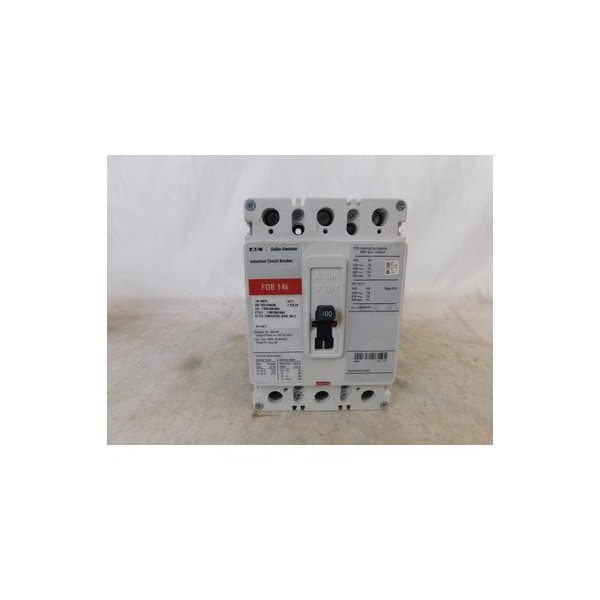 Eaton Molded Case Breakers MCCBs FDB 3P 100A 600V 50/60Hz 3Ph F Frame - FDB3100LW02