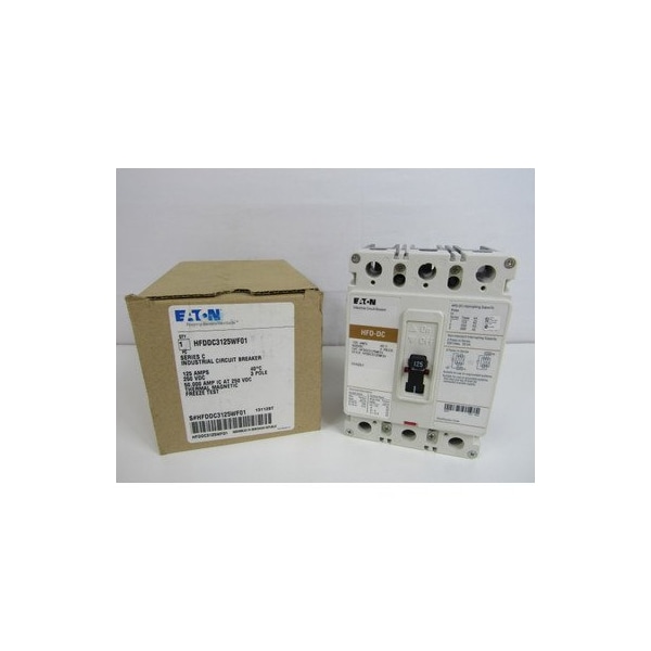 Eaton SERIES C DC/PVGARD COMPLETE MOLDED CASE CIRCUIT BREAKER, F-FRAME, HFD, COM - HFDDC3125WF01