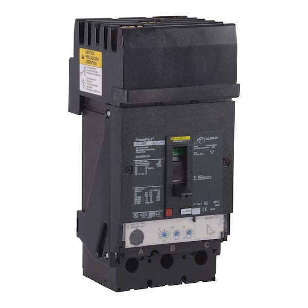 Schneider Electric Molded Case Circuit Breaker, JGA Series, 250A, 3 Pole, 600V AC, 65kA at 240V AC - JGA36250U33X