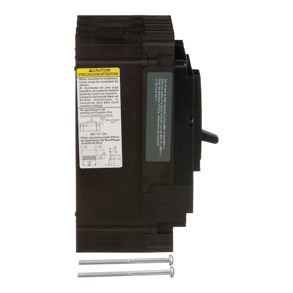 Square D Molded Case Circuit Breaker, HJL Series, 20A, 3 Pole, 600V AC, 100kA at 240V AC - HJL36020