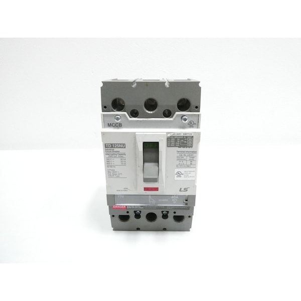 Ls Industrial Systems 3P 40A AMP 240/480/600V-AC MOLDED CASE CIRCUIT BREAKER - TD 125NU