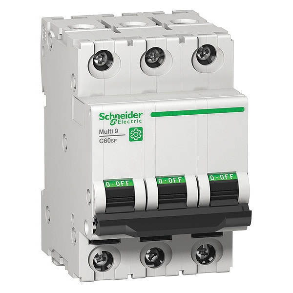 Schneider Electric Miniature Circuit Breaker, C60SP Series, 40A, 3 Pole, 240/415/440V AC, 10kA at 240V AC, B Curve - M9F21340