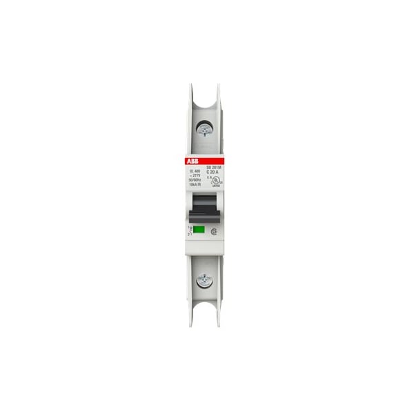 Abb Miniature Circuit Breaker, SU201 Series, 20A, 1 Pole, 230/277V AC, 10kA, C Curve - SU201M-C20