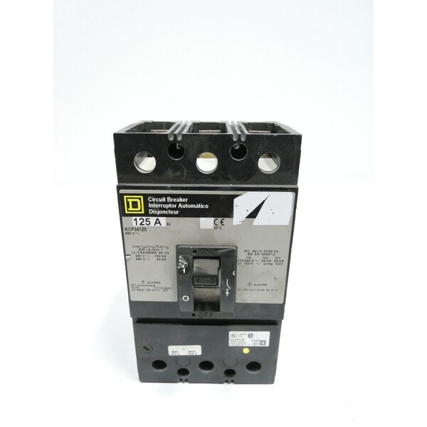 Square D 3P 125A AMP 480V-AC MOLDED CASE CIRCUIT BREAKER - KCP34125
