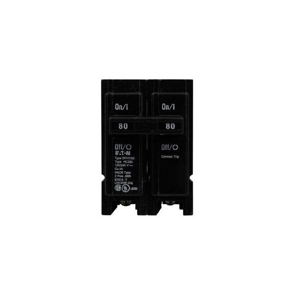 Eaton Miniature Circuit Breakers MCBs BRH 2P 80A 120/240V 50/60Hz 1Ph - BRH280